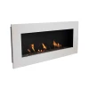 Murus 1200 Matte White bioethanol fireplace by ScandiFlames, a sleek wall-mounted heating solution with a modern design.