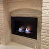Murus 800 Black wall-mounted bioethanol fireplace by ScandiFlames, featuring a sleek black design and a 3-litre fuel capacity.