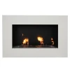ScandiFlames Murus 800 Matte White wall-mounted bioethanol fireplace with a sleek design and manual control.