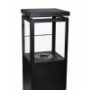 Muztag Premium Fire Paris - Black freestanding outdoor bioethanol fireplace with a sleek design and manual control.