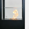 Muztag Premium Fire Paris - Black freestanding outdoor bioethanol fireplace with a sleek design and manual control.