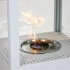 Muztag Premium Fire Paris - White bioethanol fireplace, a stylish floor-standing outdoor heating solution.