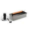 Neo 500 Automatic Bioethanol Burner in black, featuring a remote control for effortless operation and a sleek design.