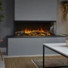 New Forest 1200 Electric Fireplace Insert by British Fires, featuring a multi-sided design and remote control operation.
