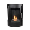 Oregon Wall-mounted Bioethanol Stove by ScandiFlames in black, featuring a sleek design with a 1-litre fuel capacity and manual 