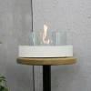 ScandiFlames Oval Table Bio Fireplace in White - A sleek and modern tabletop bioethanol fireplace with a 3-hour burn time.