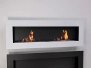 Murus 1600 Glossy White by ScandiFlames - a stylish wall-mounted bioethanol fireplace with a sleek design and clean-burning flam