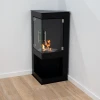 Alaska Corner Bioethanol Stove Fireplace by ScandiFlames – a sleek black bioethanol stove designed for corner placement.