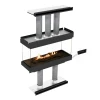 Panorama Island bioethanol fireplace – a four-sided built-in model in black with app and remote control.