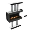 Panorama Right Corner bioethanol fireplace – sleek black built-in corner unit with app and remote control.