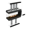 Panorama Room Divider bioethanol fireplace in sleek black finish with app and remote control, offering a stylish and functional