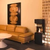 Planika Arcticon Black freestanding bioethanol fireplace with automatic control and sleek black finish.