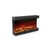 Astro 1200 by Planika Fires – a premium 3-sided built-in electric fireplace with a sleek black finish and remote control.