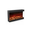 Astro 1200 by Planika Fires – a premium 3-sided built-in electric fireplace with a sleek black finish and remote control.