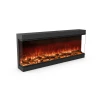 Astro 1500 by Planika Fires – a sleek black three-sided built-in electric fireplace with remote control and adjustable heat sett