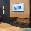 Astro 1800 by Planika Fires - A premium built-in, multi-sided electric fireplace with a sleek black finish and advanced control 