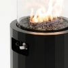 Bino Outdoor Gas Fireplace - Black, a stylish and efficient outdoor heating solution with 10 kW heat output.