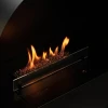 Bubble Floor bioethanol fireplace in black, freestanding with automatic control and a 4.5-hour burn time.