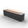 Planika Cabo Daze / Laurent bioethanol fireplace in brushed steel with automatic control, ideal for outdoor use.