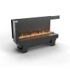 Cool Flame 1000 Right Corner Fireplace – a black, built-in Opti-myst vapour fireplace with remote control for modern interiors.