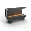 Cool Flame 1000 Right Corner Fireplace – a black, built-in Opti-myst vapour fireplace with remote control for modern interiors.