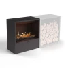 Planika Cottage Freestanding BEV Fireplace in sleek black finish, featuring BEV technology for a clean burn.