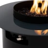Dot Outdoor Freestanding Gas Fireplace in matte black with manual control and 8kW heat output, perfect for outdoor spaces.