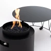 Drum Freestanding Outdoor Gas Fire Table from Planika Fires in a sleek black matte finish, designed for outdoor spaces.