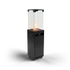 Faro Jet Black Outdoor Gas Heater with manual control and 8kW heat output, ideal for patios and terraces.