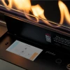 FLA4 1490 Automatic Bioethanol Burner in black finish with a sleek design, 149 cm length, and advanced control options.