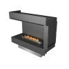 Planika Forma 800 Left Corner bioethanol fireplace in a sleek black finish, designed for built-in corner installations with remo