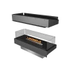 Forma Island - Prime Fire bioethanol fireplace in sleek black finish, designed for built-in installation with remote and app con