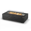 Galaxy Table outdoor gas fire table in black and white with remote control operation and elegant design.
