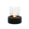 Planika Lotus tabletop bioethanol fireplace in black with a sleek, modern design, offering 3.5 hours of burn time and 2.5 kW hea