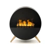 Misty Opti-Myst Fireplace – a sleek, black wall-mounted vapour fireplace with remote control and realistic Opti-Myst flame effec