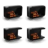 Neo 500 Automatic Built-in Bioethanol Fireplace in black with remote control operation and a sleek modern design.