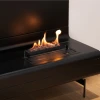 Planika Piano automatic free-standing bioethanol fireplace in black, featuring a sleek design and clean-burning technology.