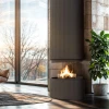 Pillar Suspended Bioethanol Fireplace – a modern loft-style ceiling-mounted fireplace with app and remote control.