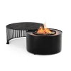Pivot Gas Fire Table – A sleek and modern outdoor gas fireplace available in black or white, featuring an 80 cm length and remot