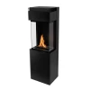Planika Polaris bioethanol fireplace in black, featuring a modern and automatic freestanding design with a 5-litre capacity and 