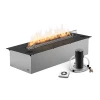 Forma Corner Left - Prime Fire bioethanol fireplace in black finish, designed for built-in corner installation with remote and a