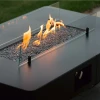 Rio Table Outdoor Gas Table in black with manual control and 10 kW heat output, perfect for outdoor spaces.