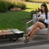 Rio Table Outdoor Gas Table in black with manual control and 10 kW heat output, perfect for outdoor spaces.