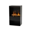 Steamy Opti-myst Fireplace – sleek black floor-standing vapour fireplace with remote control and realistic flame effect.