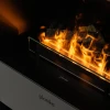 Steamy Opti-myst Fireplace – sleek black floor-standing vapour fireplace with remote control and realistic flame effect.