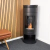 Washington Bioethanol Wood-burning Stove by ScandiFlames in black, featuring a modern design and eco-friendly heating.