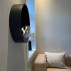 Delaware S Round Design Fireplace by ScandiFlames, a sleek Ø50 cm wall-mounted bioethanol fireplace in black.