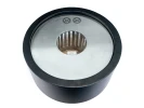 ScandiFlames Round Bioethanol Burner Insert – 26 cm in black, designed for existing fireplaces with a manual control system.