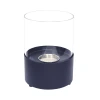 Kennington Round Tabletop Bioethanol Fireplace - Black with a sleek, modern design and clean-burning flame.
