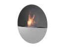 Safretti Prometheus RG Grey – A stylish wall-mounted bioethanol fireplace with a sleek grey and black design, offering 6-8 hours